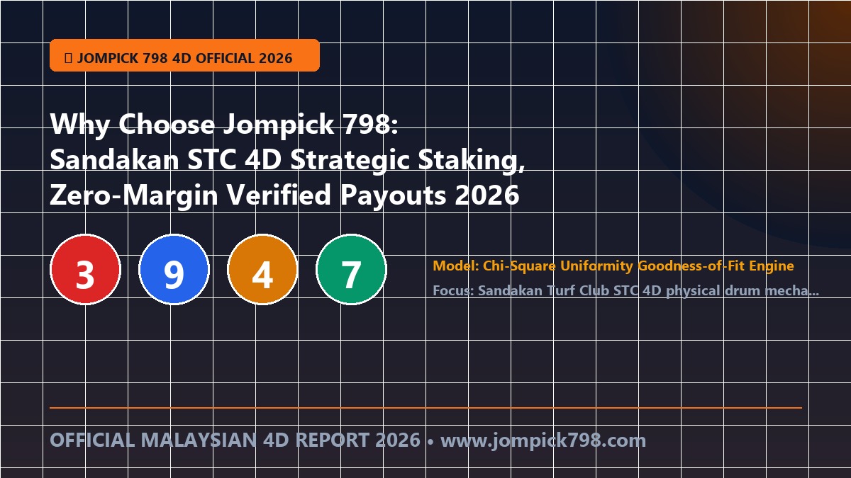 Why Choose Jompick 798: Sandakan STC 4D Direct Draw Telemetry, Transparent Paytables & Instant Ringgit Settlement 2026